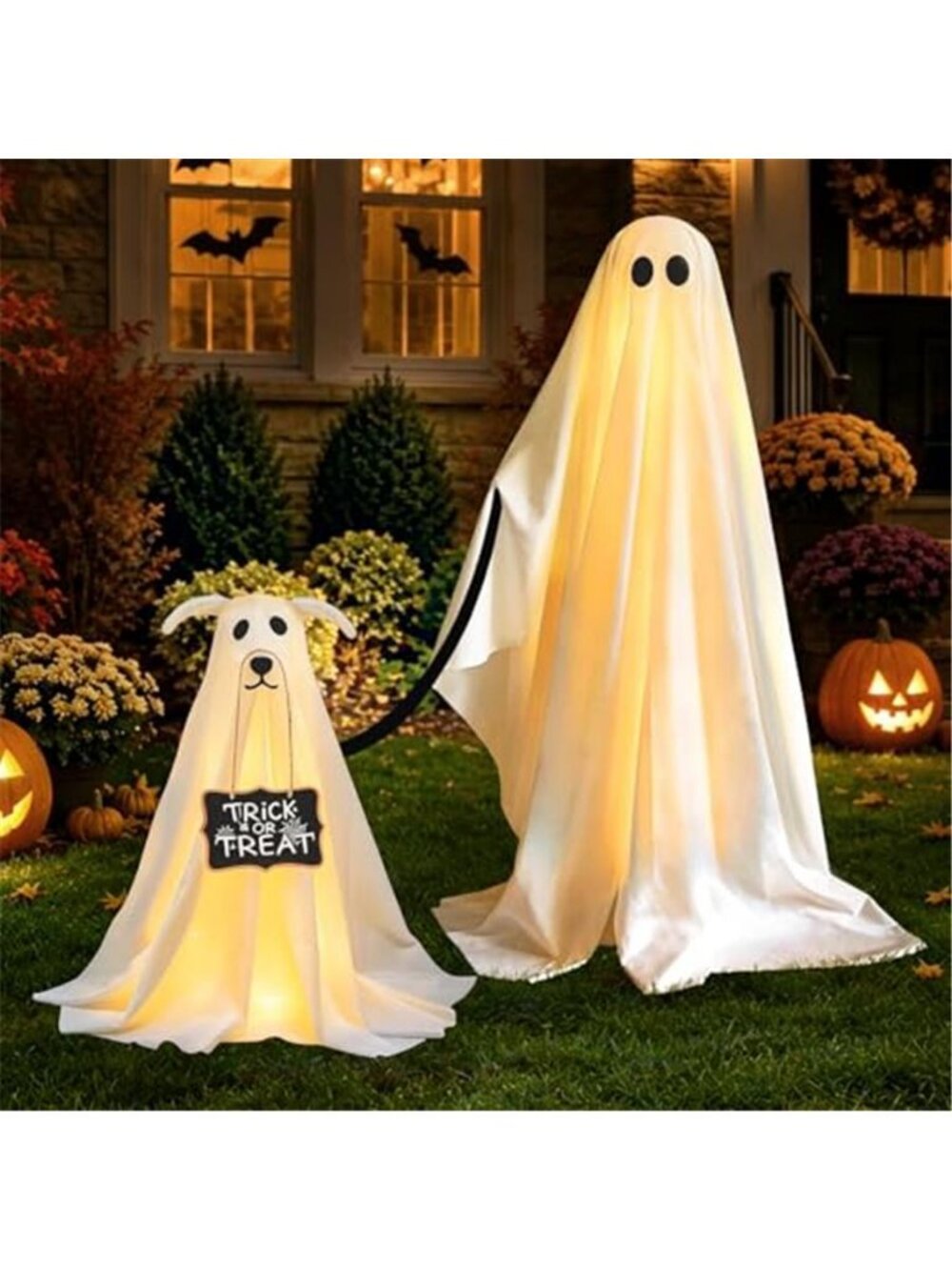2 Pack Spooky Ghost Dog Halloween Decor Indoor for Party Decorations